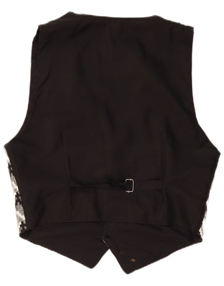 Gilet vintage da uomo grande nero geometrico