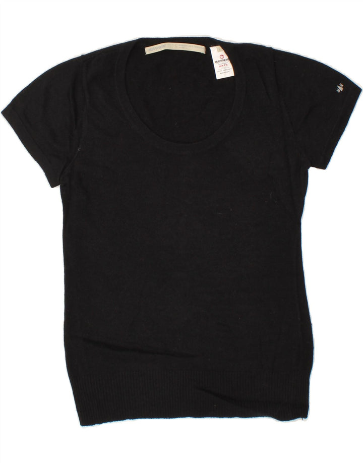 MURPHY & NYE Womens T-Shirt Top UK 14 Large Black Viscose Vintage Murphy & Nye and Second-Hand Murphy & Nye from Messina Hembry 