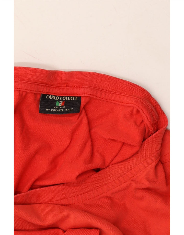 CARLO COLUCCI Mens T-Shirt Top 3XL Red Cotton Vintage Carlo Colucci and Second-Hand Carlo Colucci from Messina Hembry 