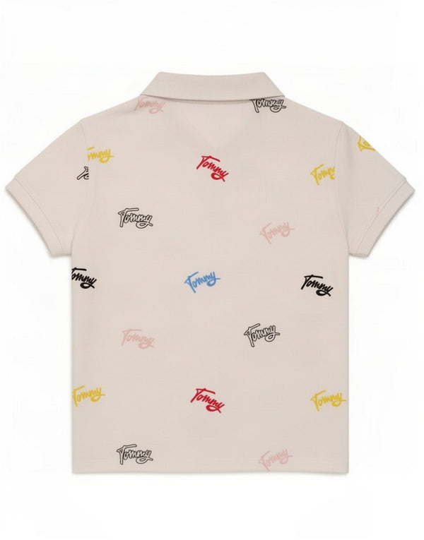 Polo grafica per bambina Tommy Hilfiger 8-9 anni cotone bianco medio