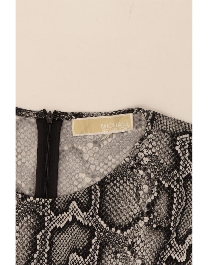 MICHAEL KORS Womens Sheath Dress UK 14 Medium Grey Animal Print Vintage Michael Kors and Second-Hand Michael Kors from Messina Hembry 