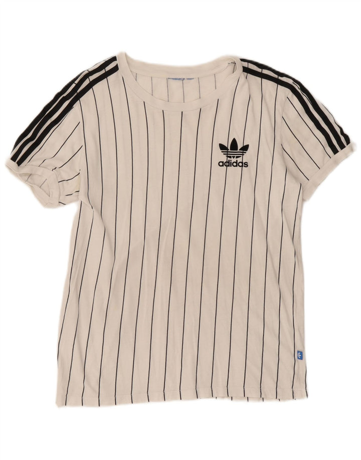 T-shirt da uomo Adidas Top a righe bianche medie