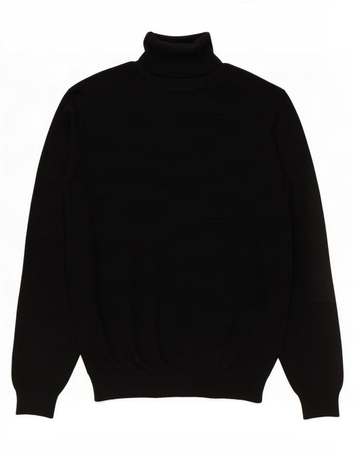 Maglione Zara da uomo con collo alto e viscosa nera media