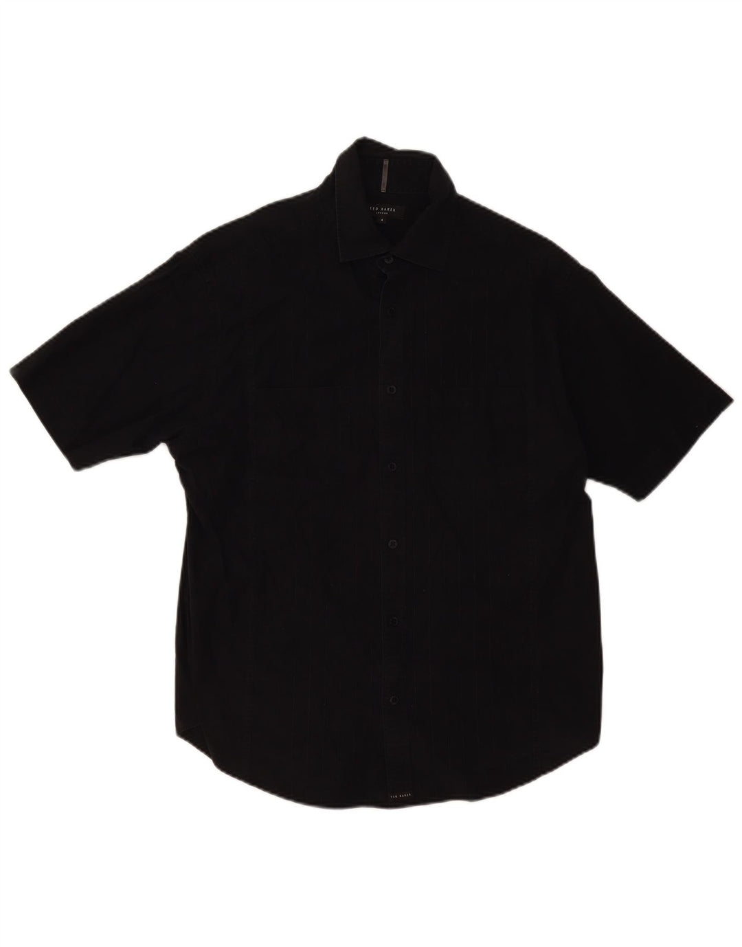 Ted Baker Camicia a maniche corte da uomo taglia 4 grande in cotone nero
