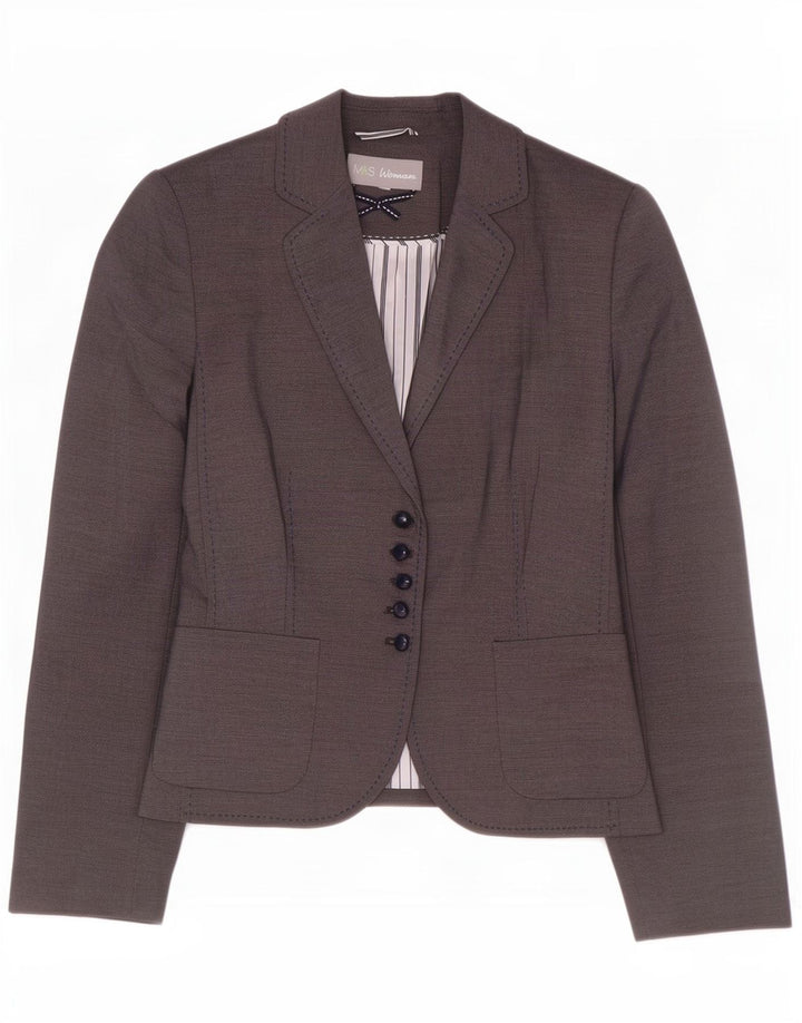 Giacca blazer a 5 bottoni da donna Marks & Spencer UK 18 XL poliestere blu navy