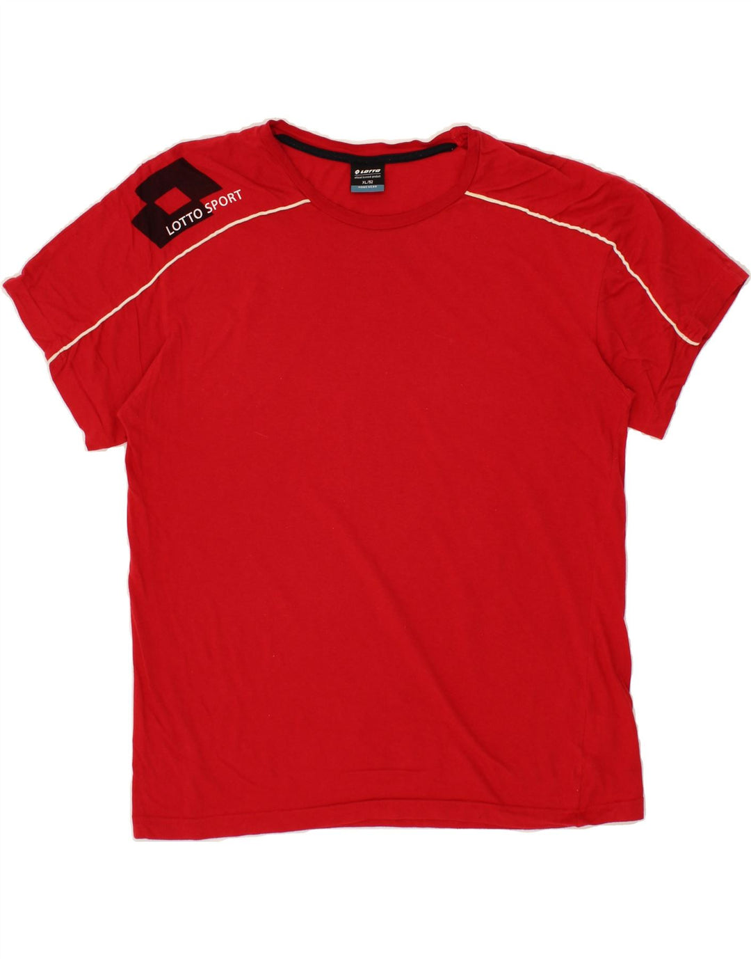 LOTTO Mens T-Shirt Top IT 52 XL Red Cotton Vintage Lotto and Second-Hand Lotto from Messina Hembry 