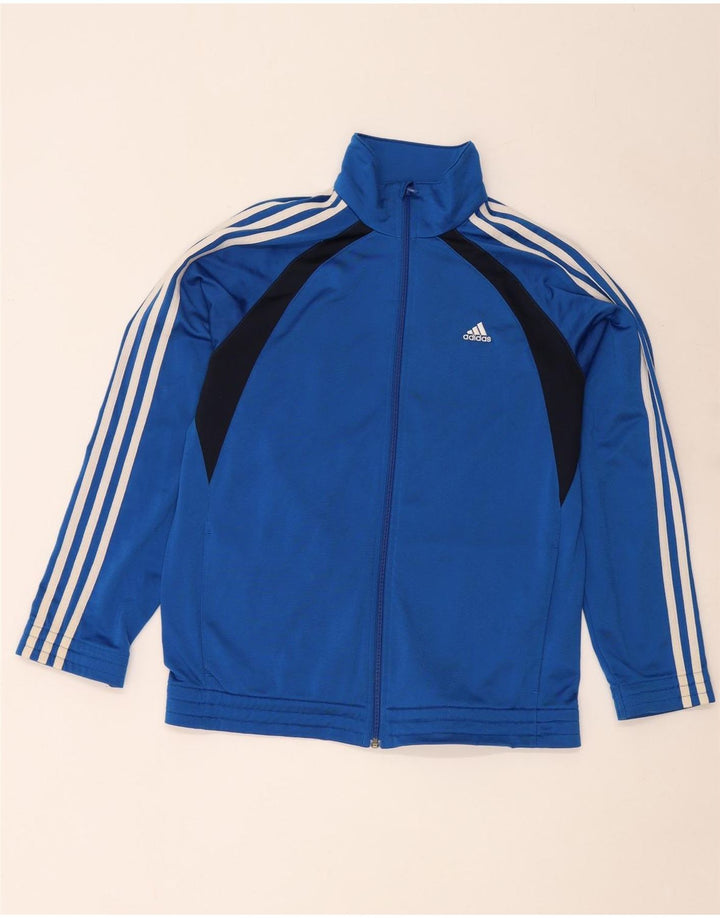 Giacca da tuta da ragazzo Adidas 15-16 anni in poliestere color block blu