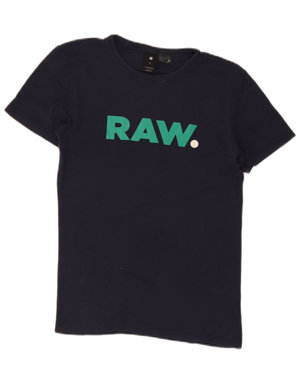 T-shirt grafica da uomo G-Star Top Small in cotone blu navy