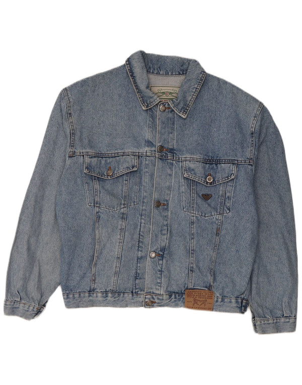 Giacca di jeans vintage da uomo UK 42 XL in cotone blu