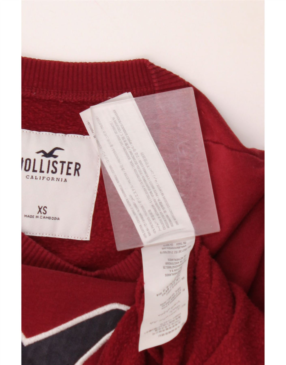 Felpa con grafica da uomo HOLLISTER XS in cotone bordeaux