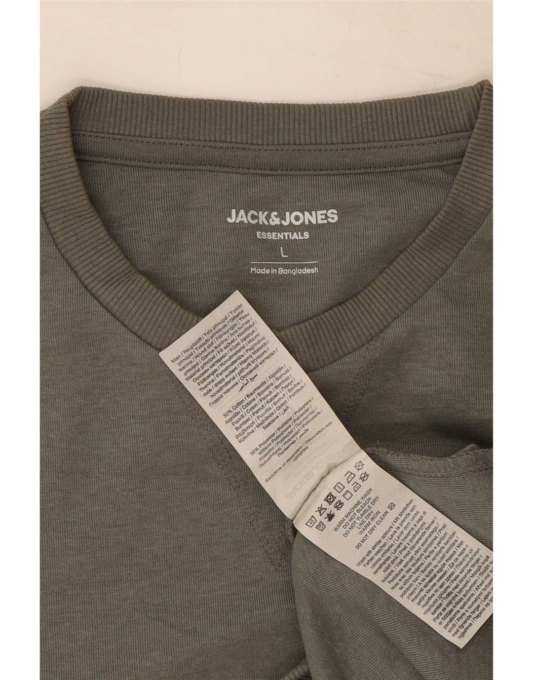 Felpa da uomo Jack & Jones Maglione grande grigio cotone