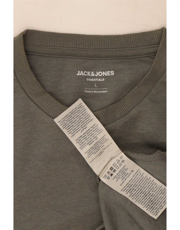 Felpa da uomo Jack & Jones Maglione grande grigio cotone