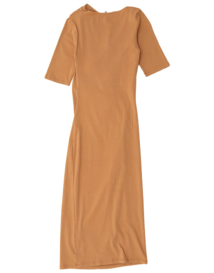 Vestito lungo da donna Zara UK 8 piccolo in cotone beige