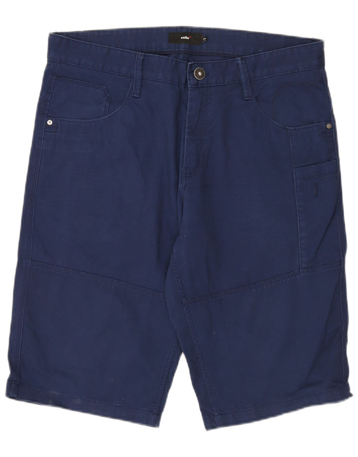 Pantaloncini cargo da uomo Celio W34 Large in cotone blu navy