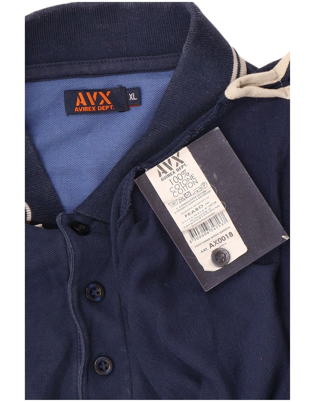 Polo da uomo AVIREX XL in cotone blu navy