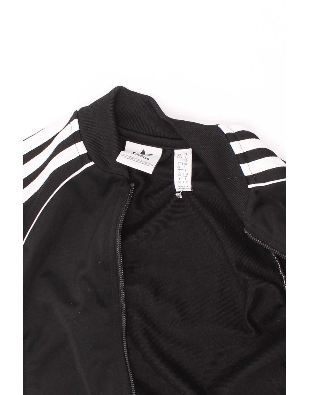 Giacca Top della tuta da ragazzo Adidas 4-5 anni in poliestere nero