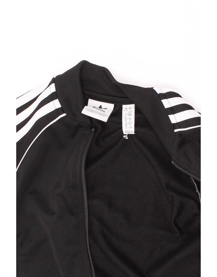 Giacca Top della tuta da ragazzo Adidas 4-5 anni in poliestere nero