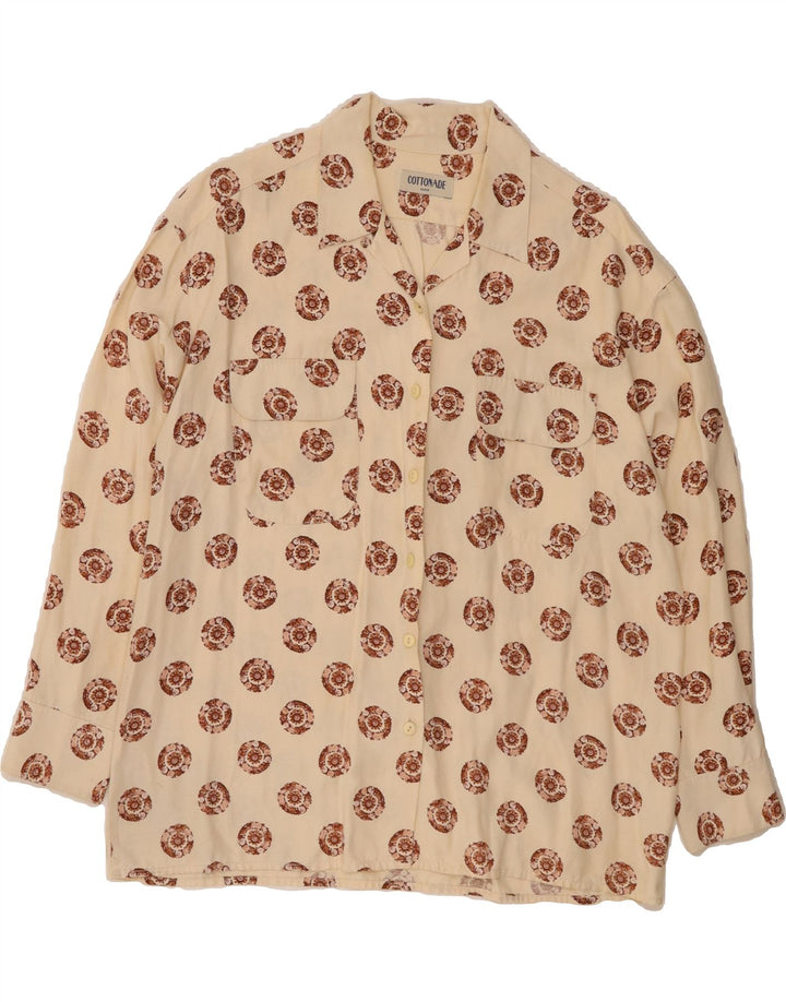 COTTONADE Womens Abstract Pattern Shirt UK 18 XL Beige Vintage Cottonade and Second-Hand Cottonade from Messina Hembry 