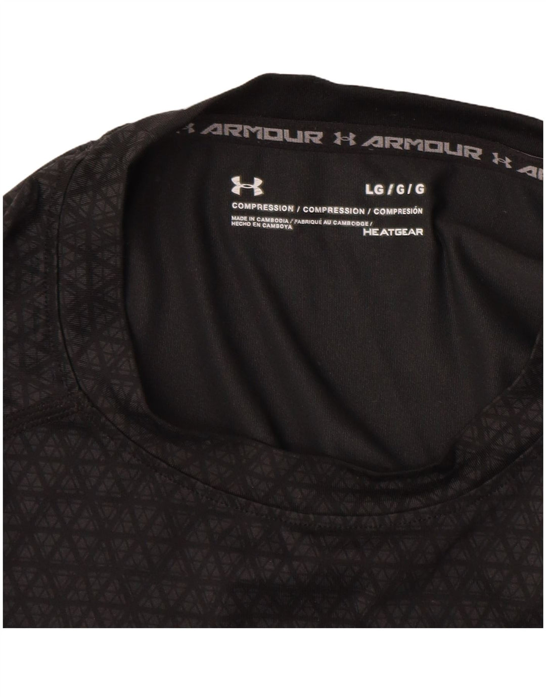 T-shirt da uomo UNDER ARMOUR Heat Gear Top grande sintetico grigio geometrico