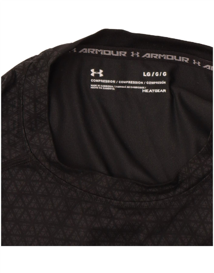 T-shirt da uomo UNDER ARMOUR Heat Gear Top grande sintetico grigio geometrico