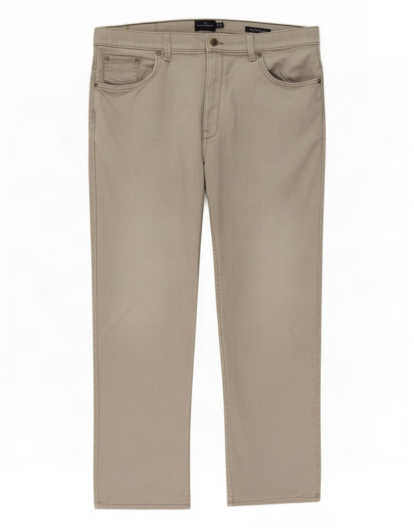 Pantaloni casual dritti Marks & Spencer da donna blu Harbour W36 L29 Beige