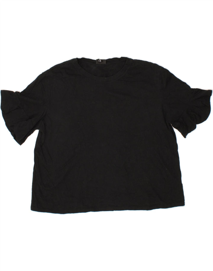 MOSSIMO Womens Blouse Top UK 20 2XL Black Cotton Vintage Mossimo and Second-Hand Mossimo from Messina Hembry 