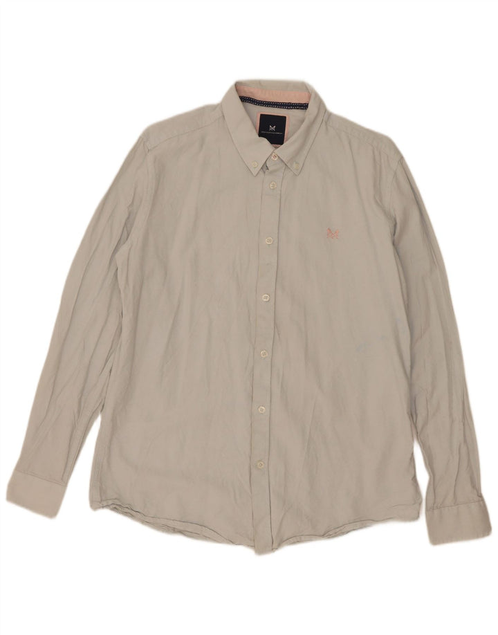 Crew Clothing Camicia slim fit da uomo grande in cotone blu