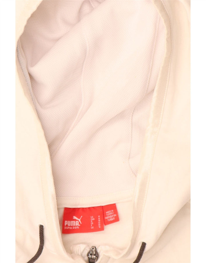 Maglione con cappuccio e zip corta da donna Puma UK 12 Medio Bianco