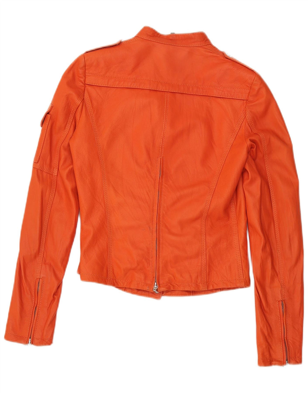 Giacca in Pelle Militare Donna Sitelli IT 40 Small Pelle Arancione