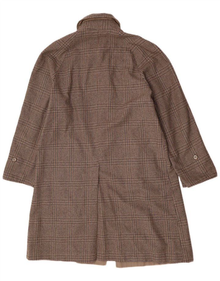 Soprabito reversibile da uomo vintage UK 40 grande poliestere a quadri beige