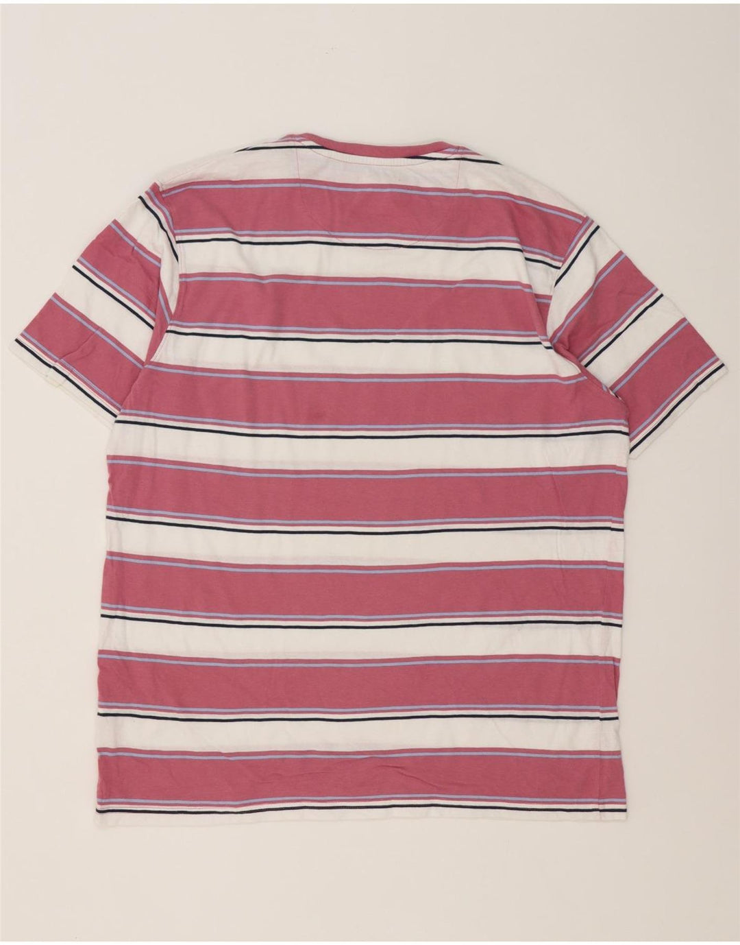 T-shirt da uomo James Pringle Top grande in cotone a righe rosa