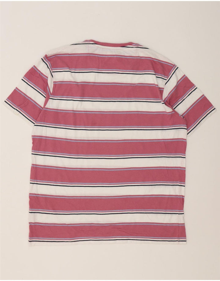T-shirt da uomo James Pringle Top grande in cotone a righe rosa