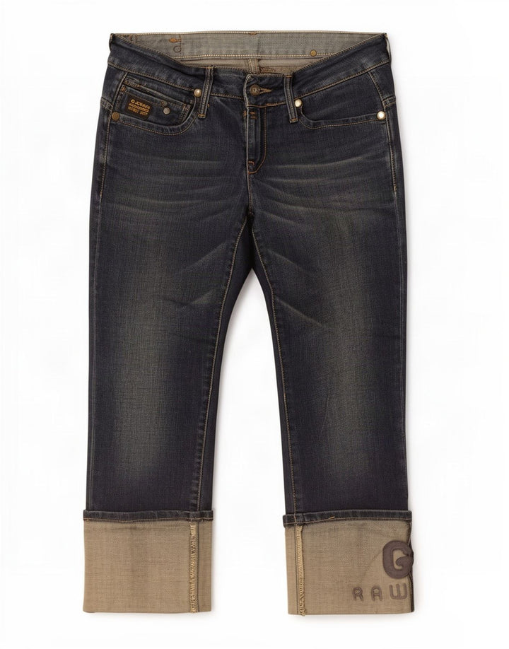 Jeans cropped da donna G-Star W28 L25 cotone blu navy