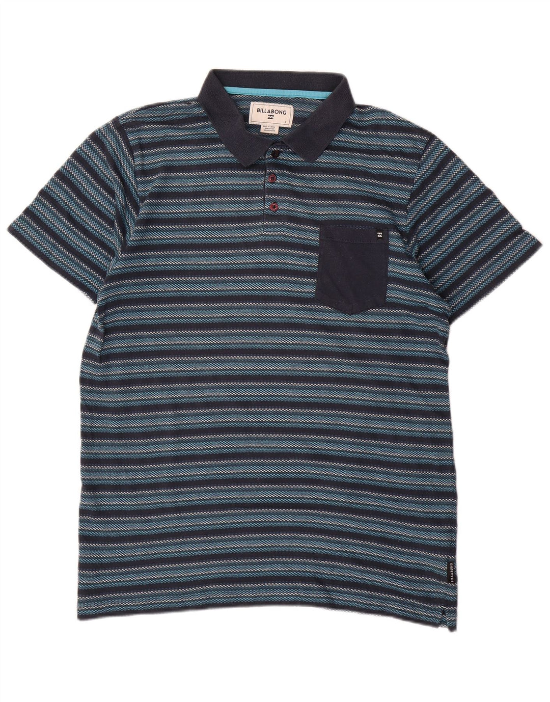 Polo da uomo Billabong grande in cotone a righe blu navy