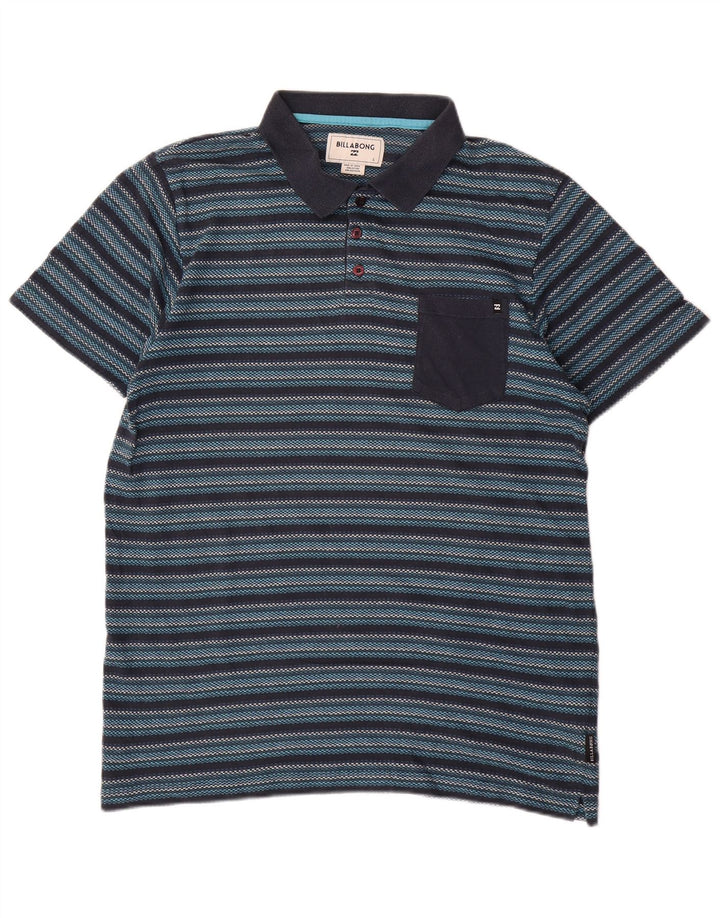 Polo da uomo Billabong grande in cotone a righe blu navy