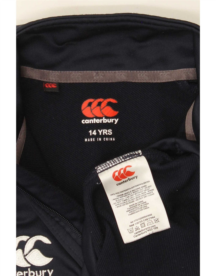 Canterbury Top da tuta pullover con zip e collo per ragazzi 13-14 anni Blu navy
