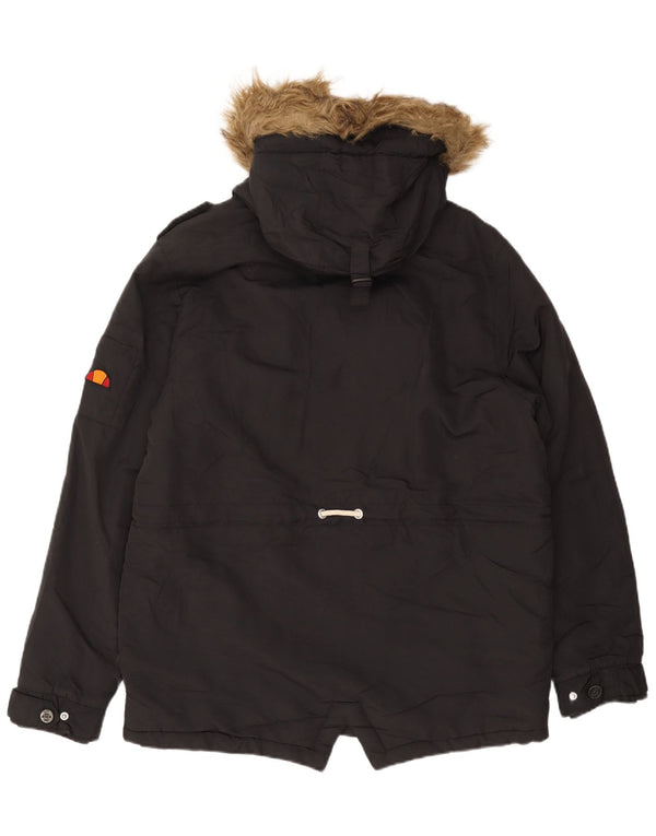 Giacca parka da uomo con cappuccio Ellesse UK 38 poliestere nero medio