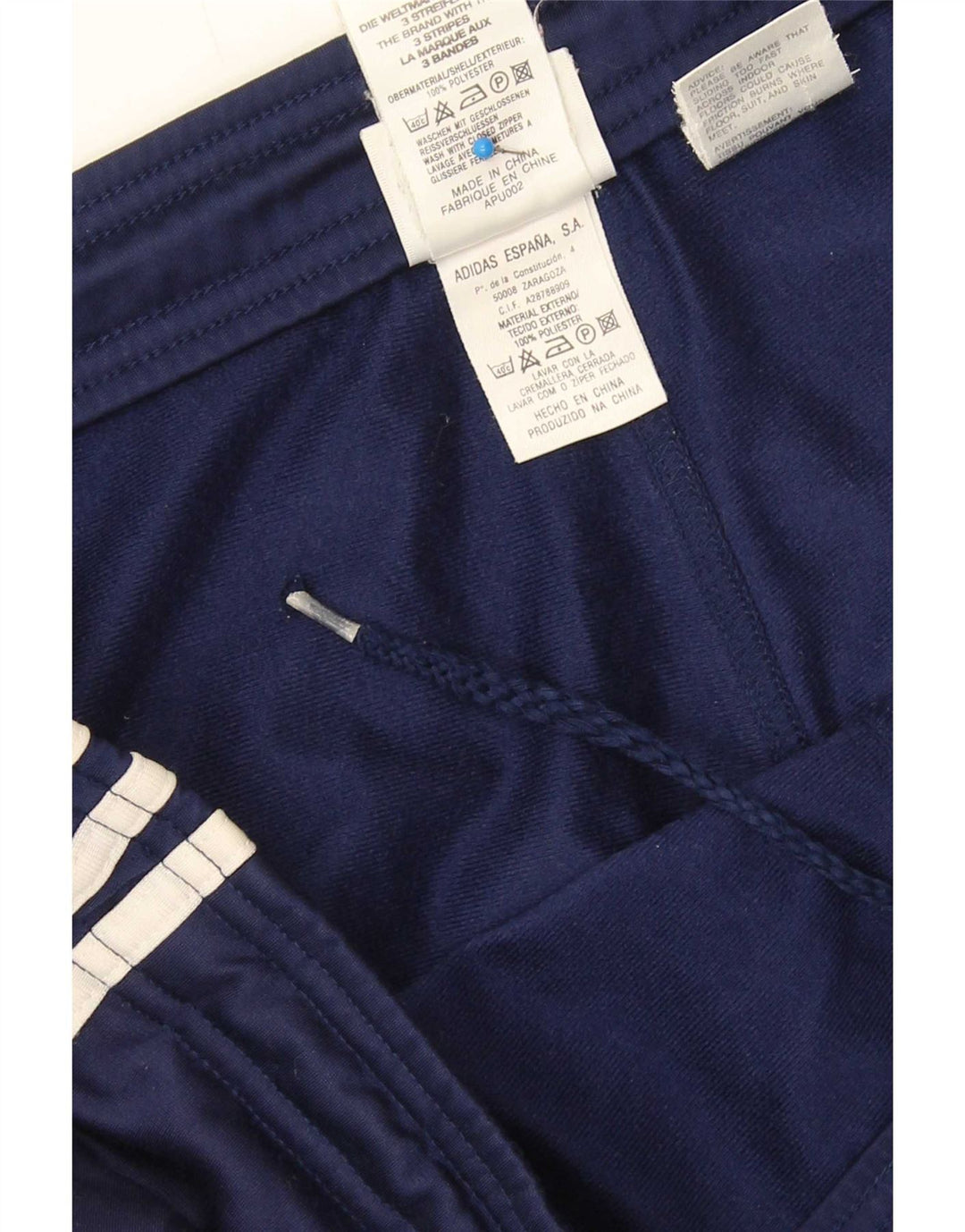 Pantaloni da tuta da uomo Adidas Large in poliestere blu navy