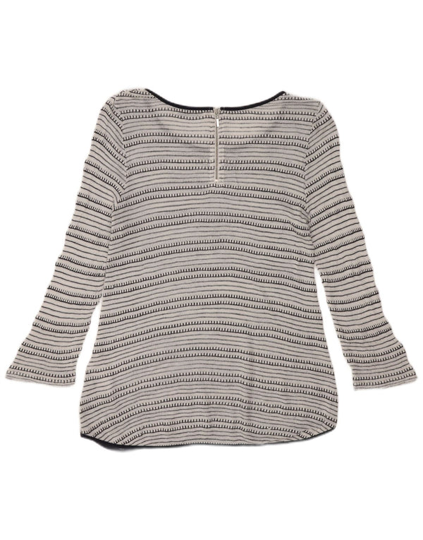 Top tunica manica 3/4 da donna Oasis UK 12 Viscosa a righe bianche medie