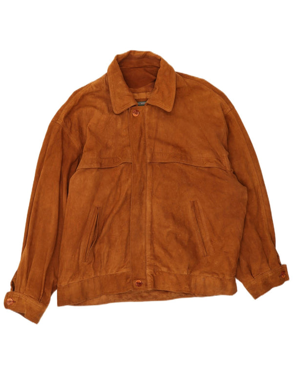 Giacca vintage in pelle scamosciata da uomo IT 52 XL in pelle marrone