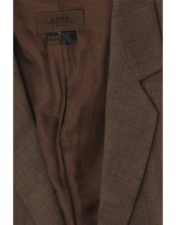 Giacca blazer a 1 bottone da donna Zara EU 44 XL lana marrone