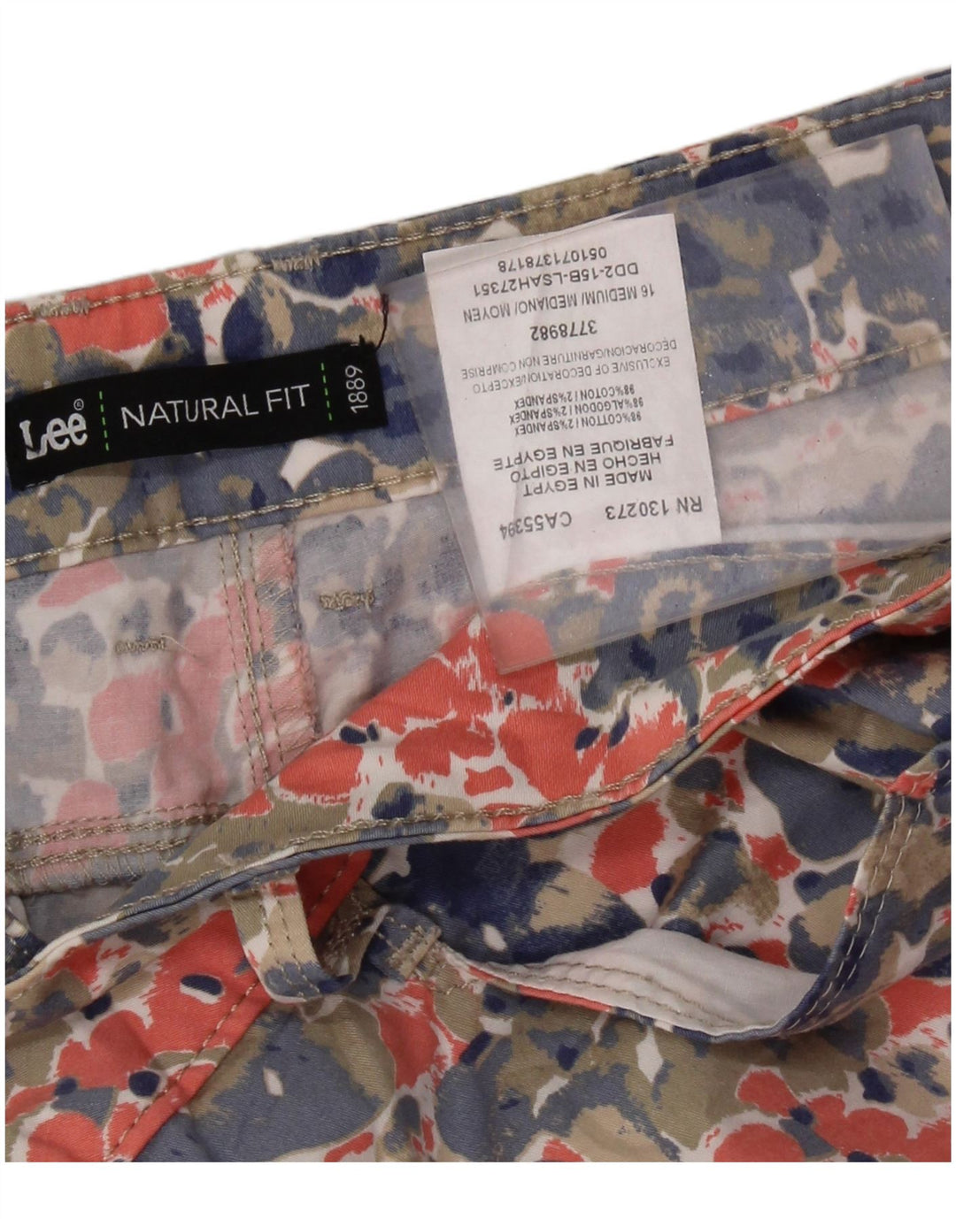 Pantaloncini casual da donna LEE Natural Fit US 16 2XL W36 multicolore maculato