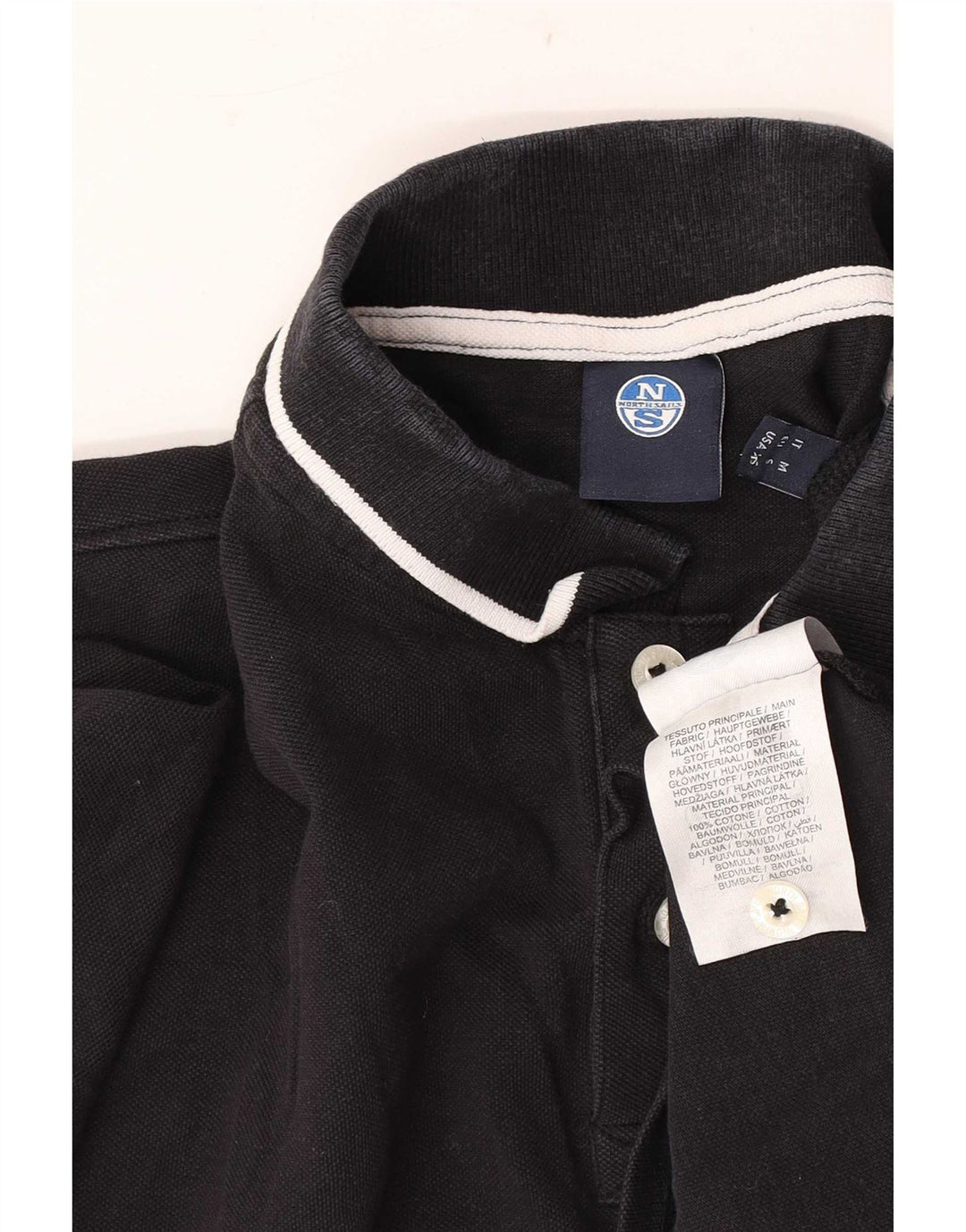 Polo da uomo North Sails Small in cotone nero