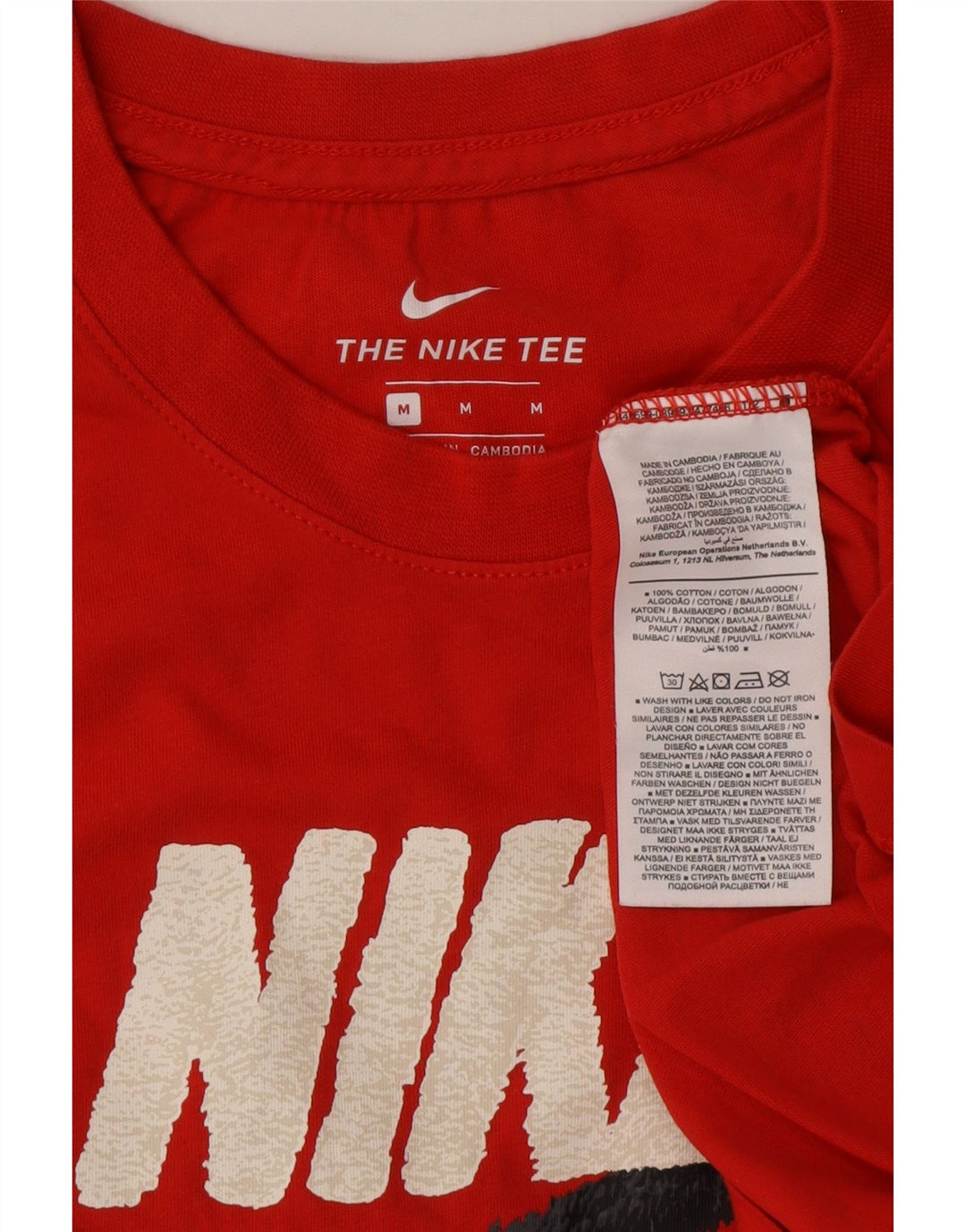T-shirt grafica da uomo NIKE Top rosso medio in cotone