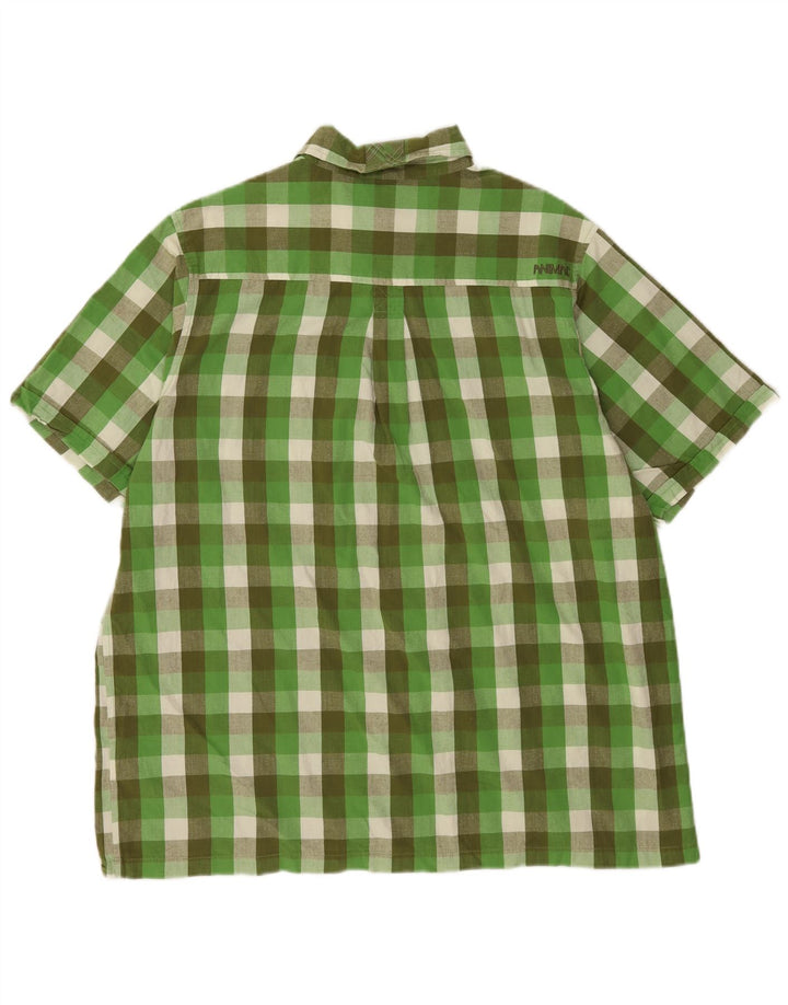 Camicia a maniche corte da uomo Animal 2XL in cotone a quadri verdi
