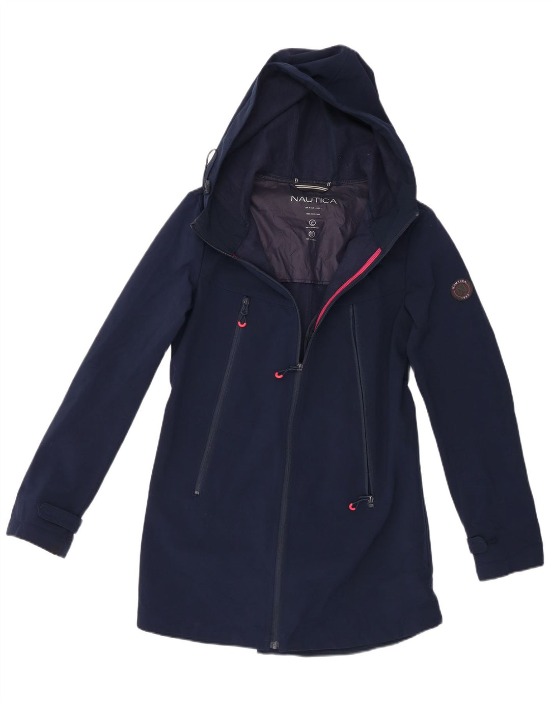 Giacca antipioggia da donna con cappuccio Nautica UK 14 grande poliestere blu navy