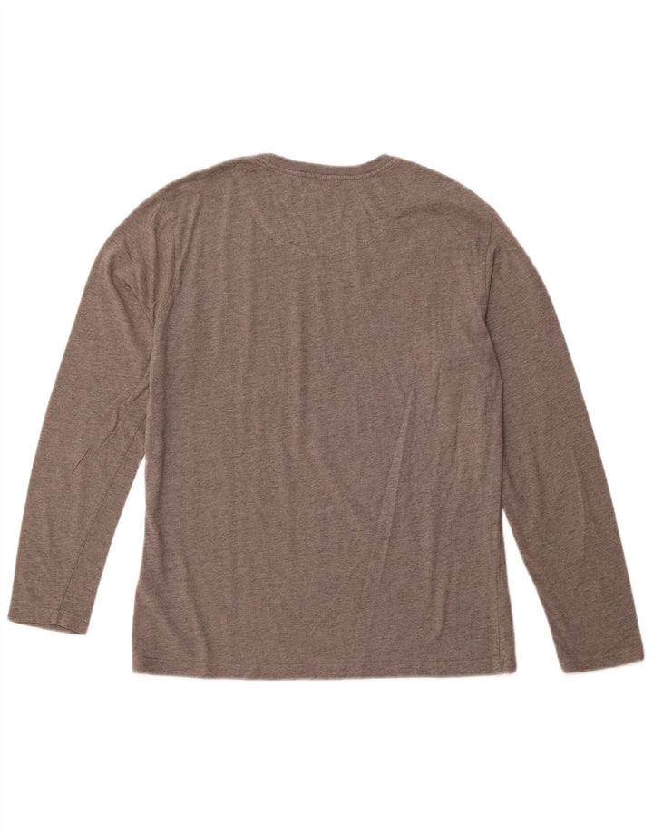 GAS Top grafico da uomo a maniche lunghe in cotone grigio grande