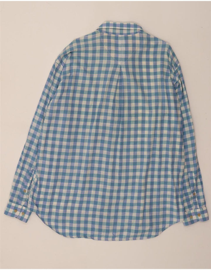 MARLBORO CLASSICS Mens Shirt 2XL Blue Gingham Cotton Vintage Marlboro Classics and Second-Hand Marlboro Classics from Messina Hembry 