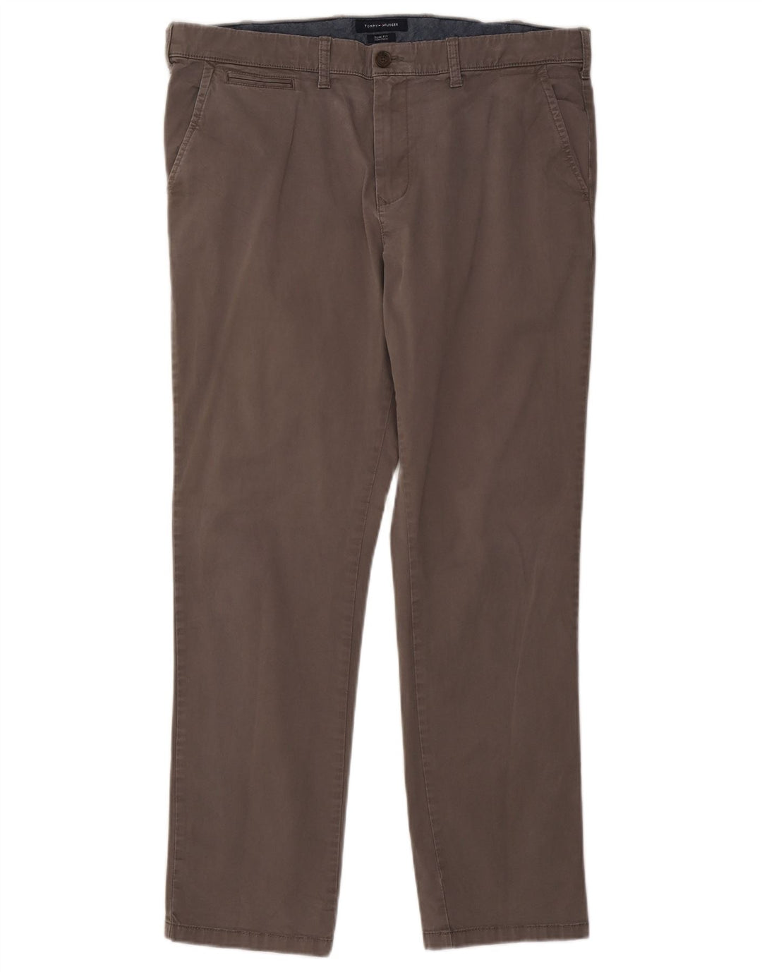 TOMMY HILFIGER Pantaloni chino slim fit da uomo W38 L29 cotone grigio