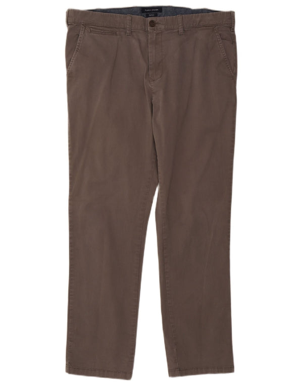 TOMMY HILFIGER Pantaloni chino slim fit da uomo W38 L29 cotone grigio